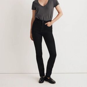 NWT‎ Madewell Women's Stovepipe Jeans Size 26 Black High-Rise Straight Leg